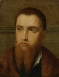 Portrait of a Bearded Man, Head and Shoulders, in an Interior